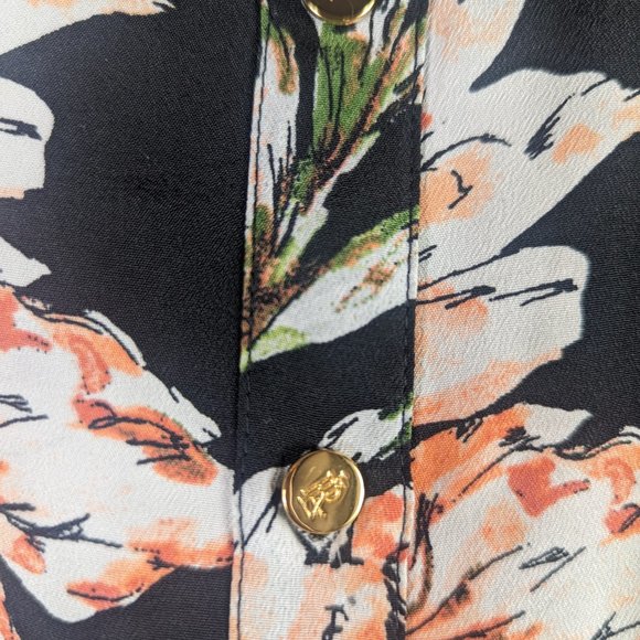 Lauren Ralph Lauren Floral Chinese Neck Floral Ruffle Shirt Button Down Dress 10 - Picture 7 of 12